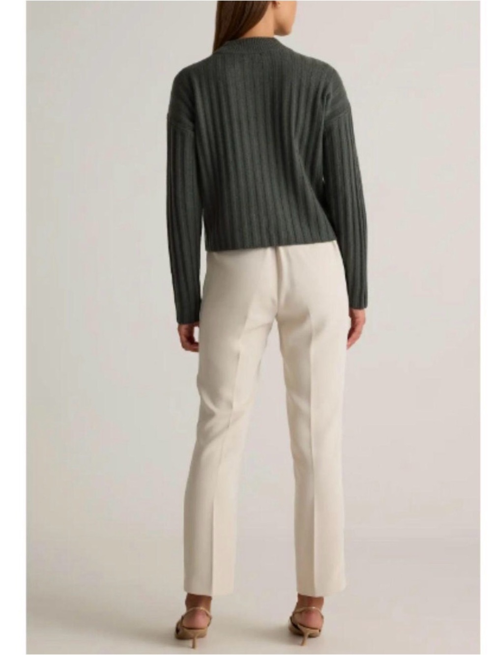NWT Quince Stretch Crepe Ankle Pants Sand Sz 10 - Picture 2 of 10